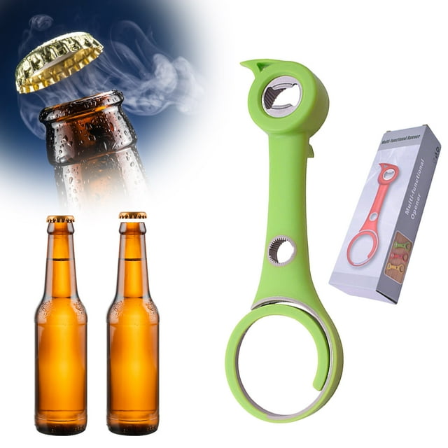 Functional Can Opener & Screw Bottle Cap Opener Multifunctional Kitchen for and Beverage Cans Ergonomic Design for Easy Use