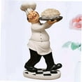 thumbnail image 2 of Statue de Cuisinier, Cadeau d'Anniversaire, Figurines de Chef, Statue de Bibliothèque, Figurines de Collection, Modèle de Chef, Décorations pour Salons de Maison, Résine Décorative, Accessoires Miniatures 3D, 2 of 4