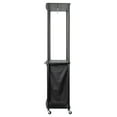 thumbnail image 5 of Household Essentials 3-Bag Laundry Center, Smooth Laminate Shelving, Sturdy Steel Frame, Hanging Bar,  Wheeling and Stationary Feet Options, Washable Linen Laundry Bags, Black, 5 of 7