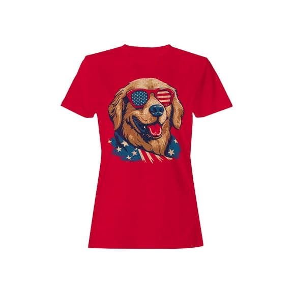Patriotic Dog Design Women's T-shirt