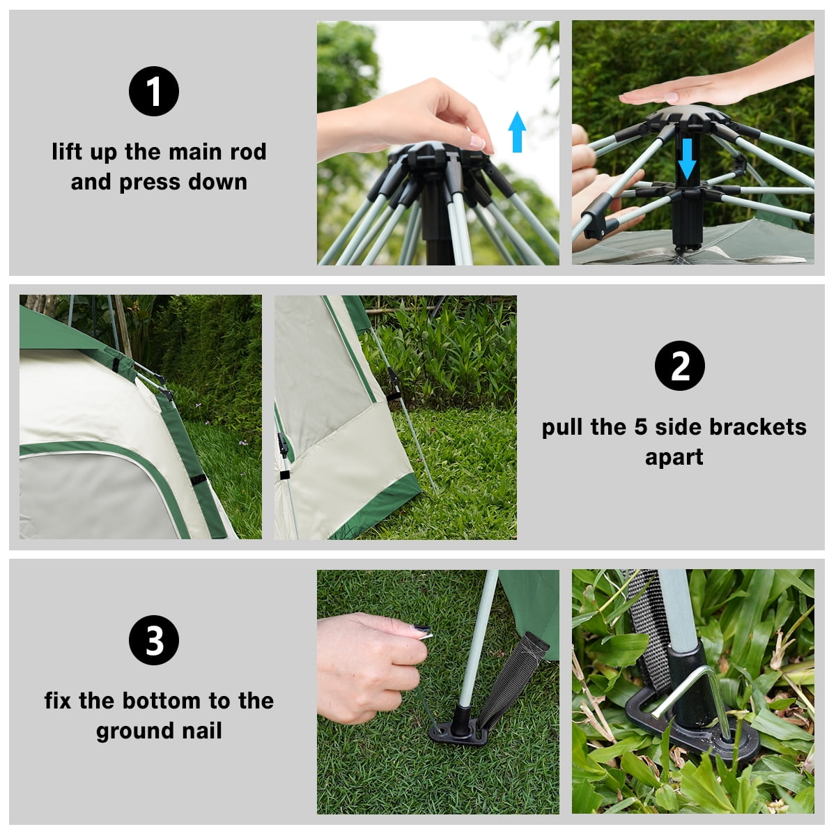 SUNOYAR 4-6 Person Tent for Camping, Camping Tent with Carry Bag, Instant Tent for Outdoor/Hiking/Traveling