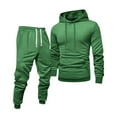 thumbnail image 6 of QHRMKOG Sweat Suits Men Solid Color Long Sleeve Hoohed Sweatshirt and Sweatpants Fashion Tracksuits with Pockets Athletic Fit Set Green M, 6 of 6