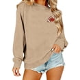 thumbnail image 5 of Weikingp Football Sweatshirts Fall Tops for Women 2026 Sports Fan Clothing Cute Sweatshirts Oversized Football Sweatshirt Plus Size Shirt Football Graphic Tunic Letter Graphic Print Tops Brown 2XL, 5 of 6