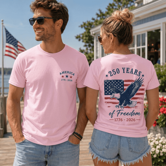 250 Years of Freedom Shirt, Celebrate 250th Anniversary Shirts, USA Flag Eagle Tee, 4th of July Shirt Patriotic Couples Gift