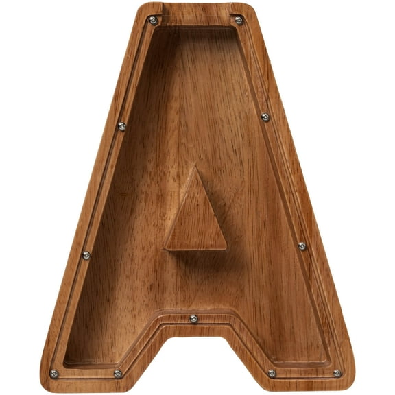 Small Piggy Bank,Wooden Letter Piggy Bank for Kids Boys Girls Gift, Alphabet A Money Bank Coin Bank