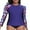 Blue Floral, variant on Women's Long Sleeve Rash Guard Sun Protection Swim Shirt Quick Dry Printed Shirts with Thumb Holes