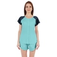 thumbnail image 1 of Inkmeso Ensemble de Nuit 2 Pcs pour Femmes Manches Raglan Haut Boutonné & Shorts Vêtements de Nuit-17, 1 of 7