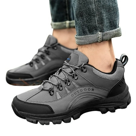 Oyedens Mens Hiking Trekking Shoes Outdoor Non Slip Lace up Climbing Trail Running Sneakers for Men