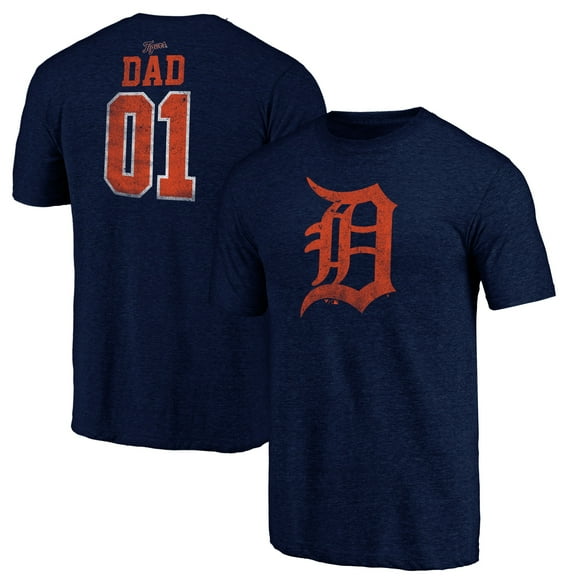 Men's Navy Detroit Tigers Father's Day Greatest Dad Tri-Blend T-Shirt