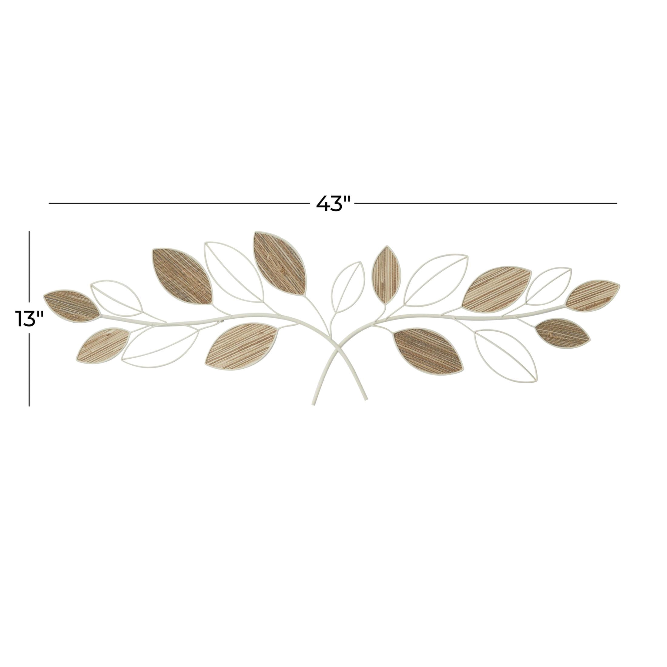 DecMode Brown Metal Leaf Wall Decor