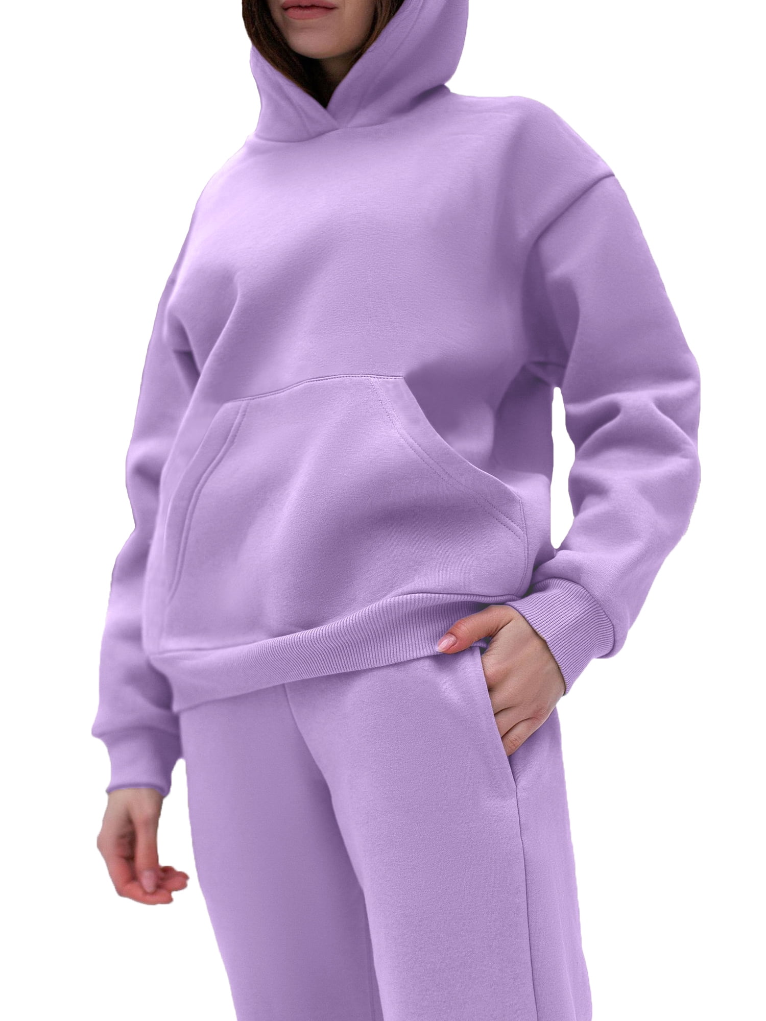 UVN Hoodie Tracksuit for Women Casual Sweatsuit 2Pcs Jogger Set Activewear Outfits with Pockets