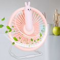 thumbnail image 4 of Mini ventilador USB ajustable, ventiladores eléctricos silenciosos de escritorio con luz nocturna para oficina (rosa), 1 ud., 4 of 8