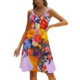 thumbnail image 1 of Flower Series 2 Back Lacing Backless Dress Square Neck Dress Sweetheart Knot Flared Dress Flowers Vase Abstract Still Life, 1 of 5