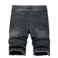 thumbnail image 3 of Mens Summer Wash Distressed Jean Shorts Button Zipper Closure Ripped Denim Short Straight Baggy Patchwork Shorts with Pockets, 3 of 5