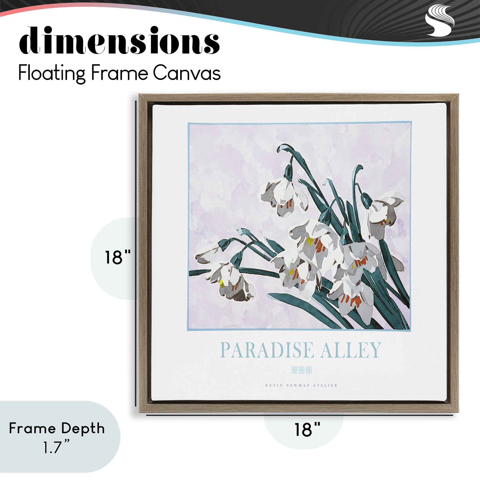 Stupell Industries Paradise Alley White Spring Blooms Brown Framed Floater Canvas Wall Art, design by Jadei Graphics