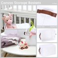 thumbnail image 6 of Hinwo 6-Pack Small Canvas Fabric Storage Baskets Set with Handles, Open Storage Bins, Cube Storage Organizer, Shelf Organizer Bins for Closet, 7.9L, 12 x 8 x 5 Inches, White, 6 of 7