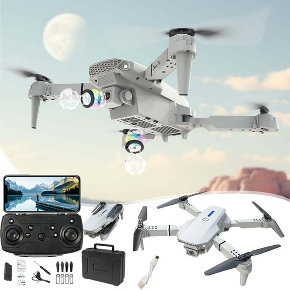 PAVEOS Drones with Camera for Adults 4K, Aerial Drone HD Camera Quadcopter Pressure Fixed Height Remote Control Airplane