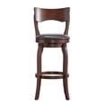 thumbnail image 2 of Weston Home McAllister 29" Swivel Wood Bar Stool, Brown Faux Leather, 2 of 6