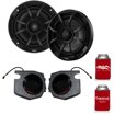 Wet Sounds REVO 6-XSB-SS 6.5" Marine LED Speakers (Renewed) - Black With Stainless Grill, Pair