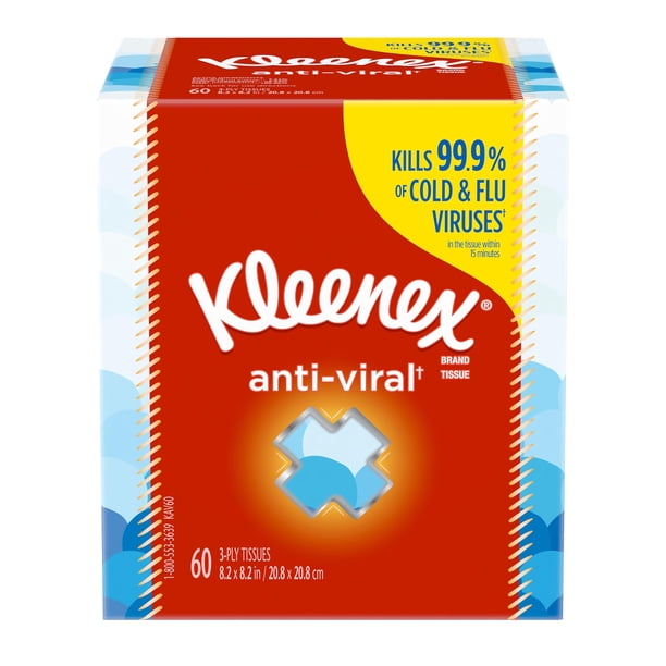 Pañuelos faciales Kleenex antivirales, 68 unidades (paquete de 27)
