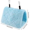 thumbnail image 2 of Peony Parrot Hammock Bird Nest Warm Soft Plush Hammock Hanging Cage Tent for Birds Parrot Winter Warm Bed Pet Toy Pouch Cotton Bed (M-Blue), 2 of 5