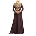 thumbnail image 1 of Long Sleeve Dress for women Muslim Maxi Long Dress Dubai Abaya Robe Islam Kaftan Print Long Sleeve, 1 of 1
