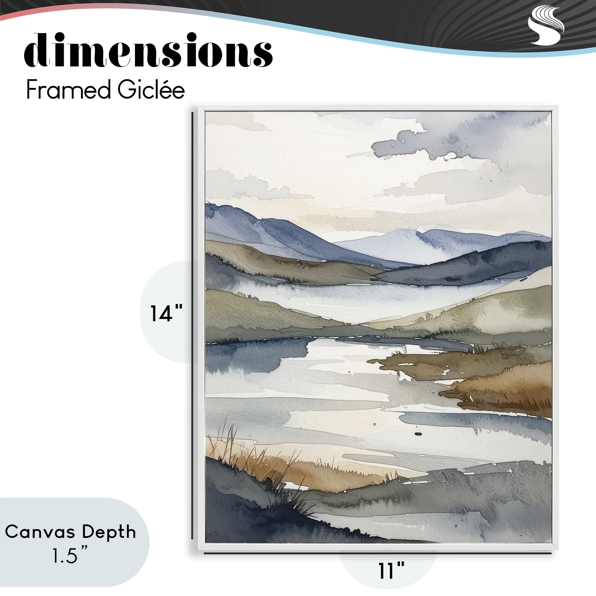 Stupell Industries Flow Of Water Pond White Framed Giclee Art, design by Alonza Saunders