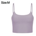 thumbnail image 2 of Gray Yoga Tank Top Women's Chest Cushion Sexy Slim Strap Back Gather Gym Sports Tank Top-m, 2 of 5