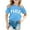 Blue, variant on Toddler Girl Shirts 5t Printed Pattern Round Neck Preppy Short Sleeve T-Shirt Cute Back To School Holidays Tops T-Shirt Boys & Girls Shirts Tee for Toddler & Kids