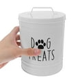 thumbnail image 3 of FRCOLOR Dog Food Storage Container with Lid Farmhouse Style Metal Dog Treat Canister Airtight Iron Dog Snack Storage Canister for Kitchen Counter, 3 of 8