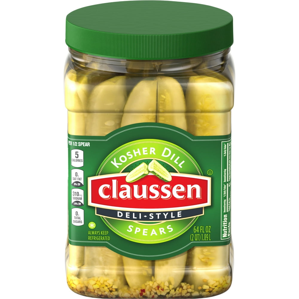 Claussen Kosher Dill DeliStyle Pickle Spears, 64 fl oz Container
