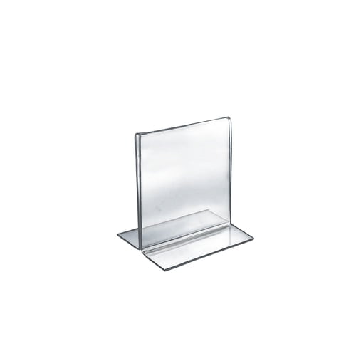 Azar Displays 152720 5.5-Inch Width by 7-Inch Height Double-Foot Acrylic Sign Holder 10-Pack