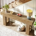 thumbnail image 5 of Tribesigns 63-Inch Long Console Table, Farmhouse Wooden Sofa Table Behind The Couch（Natural), 5 of 6