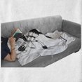 thumbnail image 6 of Scandinavian Soft Flannel Fleece Throw Blanket, Skiing Reindeer with Winter Clothing Christmas Season Illustration, Cozy Plush for Indoor and Outdoor Use, 50" x 60", White Charcoal Grey, by Ambesonne, 6 of 6