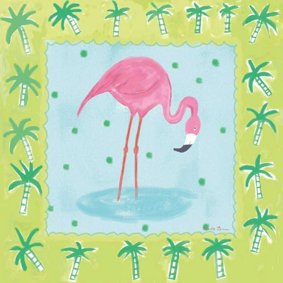 Flamingo Dance III v2 Poster Print by Farida Zaman (24 x 24)