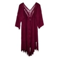thumbnail image 4 of Wdgfv Women's Boho Tops Crochet Sweater Dolman Sleeve Beach Cover Up, 4 of 4