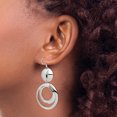 thumbnail image 3 of Sterling Silver Polished Fancy Circle Dangle Earrings (61 X 30) Made In Thailand qe7098, 3 of 5