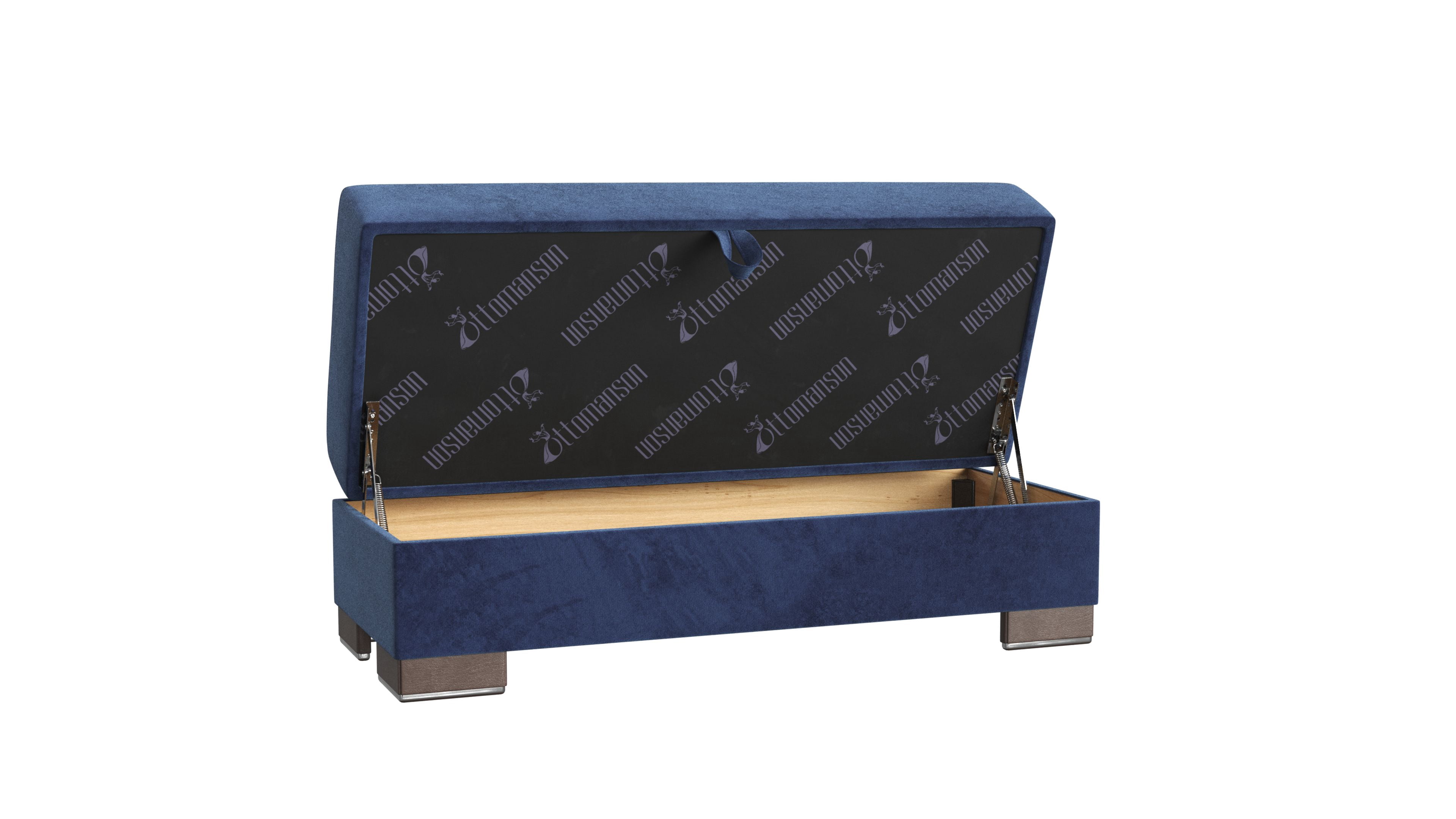 Ottomanson Origins Upholstered Storage Ottoman, Blue