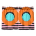 thumbnail image 7 of Yayeee Kitchen Curtains Tier Pair Light Filtering 27"x36" Rod Pocket Short Cafe Window Panel, Orange Circle, 7 of 7