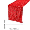 thumbnail image 3 of Honeplcked 13x71In Polyester Velvet Red Xmas Table Runner, Winter Seasonal Indoor Christmas Table Decorations, Embroidered Snowflake Table Runner for Xmas Party Home Holiday Kitchen Dining Room, 3 of 7