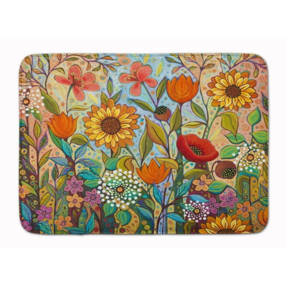Carolines Treasures PPD3017RUG Joy in the Morning Flowers Machine Washable Memory Foam Mat 19 X 27" multicolor