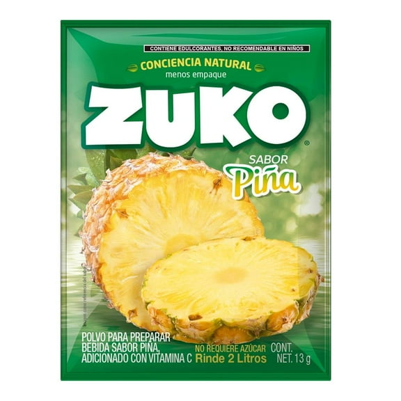 Bebida en polvo Zuko sabor pina 13 g