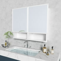 FUMANGO 32x26 Mirror Cabinet, Simple&Beautiful, Large Storage Space, Matte White for Bathroom Vanity