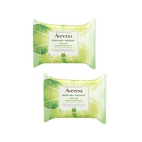 AVEENO Active Naturals Positively Radiant Makeup Removing Wipes, 25 ea (Pack of 2)
