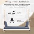 thumbnail image 6 of Patio Wooden Swing Chair with Cushion & Pillows,Acacia Wood Hanging Bench,10.8FT Hemp Ropes, 400lbs Weight Capacity,for Garden, Backyard, Porch, Lawn, 6 of 7