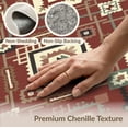 thumbnail image 6 of ODIKA 8'x10' Washable Area Rug Non-Slip Chair-Friendly Mat Boho Interlocking Diamond Grid Design With Classic Corner Motifs for Dining Room, Large Office, Lounge, 6 of 7