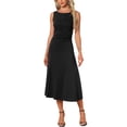 thumbnail image 2 of INSPIRE CHIC Women's Dressy Formal Dress Sleeveless Ruched High Waist A-Line Work Dresses S Black, 2 of 5