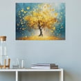 thumbnail image 4 of AVOI Large Canvas Wall Art Decor for Living Room Bedroom Golden Yellow Tree of Life Pictures Blue Painting Prints Modern Framed Artwork Decoration Home Office 60"x30", 4 of 6