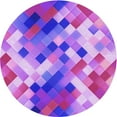thumbnail image 1 of Ahgly Company Machine Washable Indoor Round Transitional Violet Purple Area Rugs, 5' Round, 1 of 7