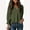 Army Green, variant on Olyvenn Fashion Womens Tops Spring Fashion Dressy Casual Blouses V Neck Cute Babydoll Long Sleeve Shirts Turndown Collar Irregular Blouse Army Green 8
